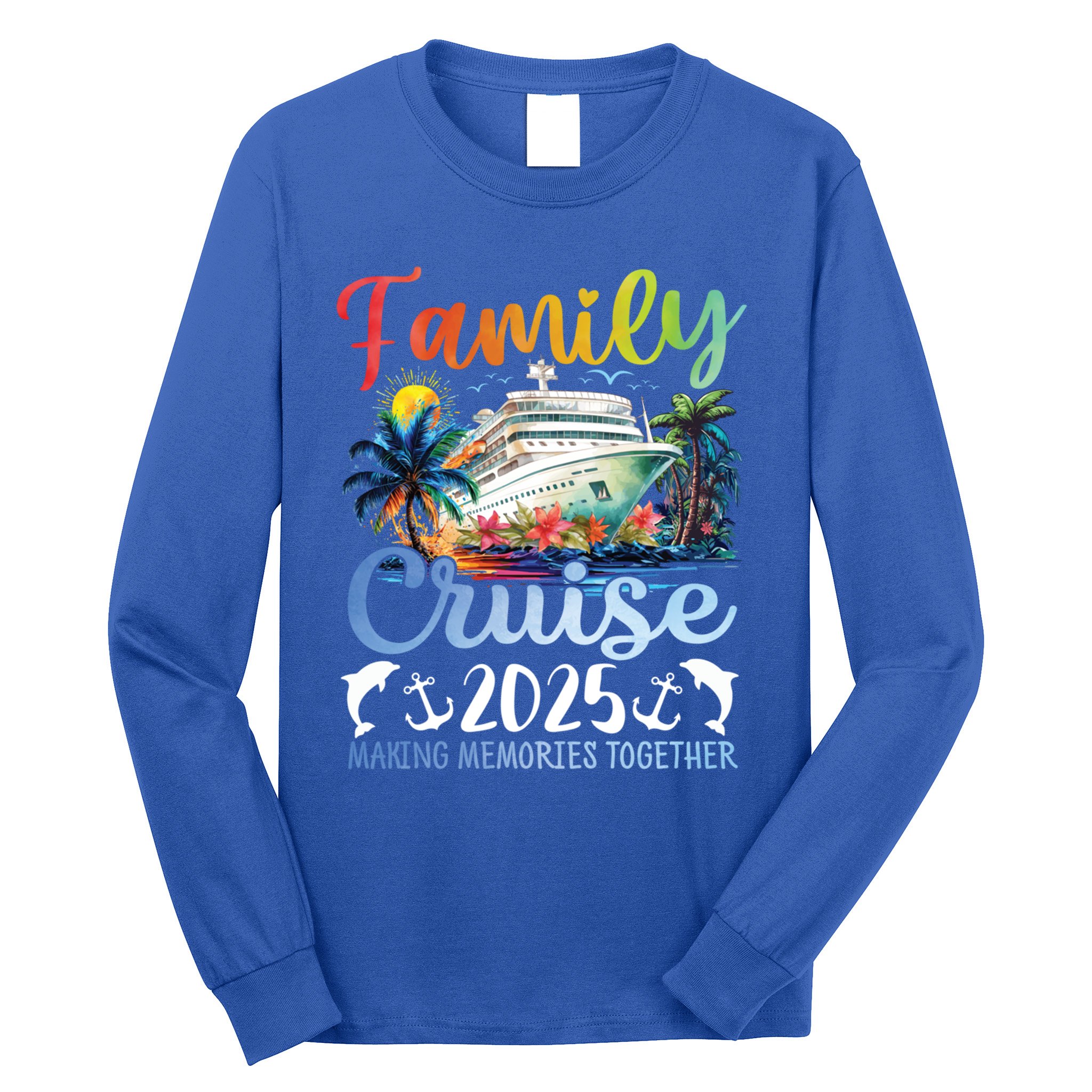Family Cruise 2025 Family Matching Group Vacation Summer Gift Long Sleeve Shirt