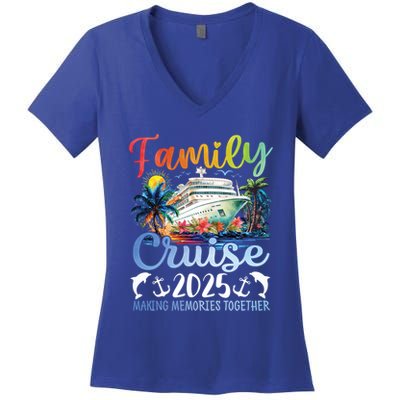 Family Cruise 2025 Family Matching Group Vacation Summer Gift Women's V-Neck T-Shirt