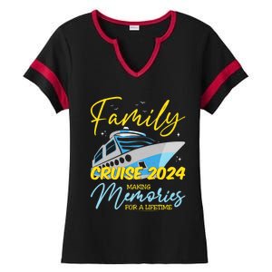 Family Cruise 2024 Sailing Cruising Vacation 2024 Family Vacation Ladies Halftime Notch Neck Tee