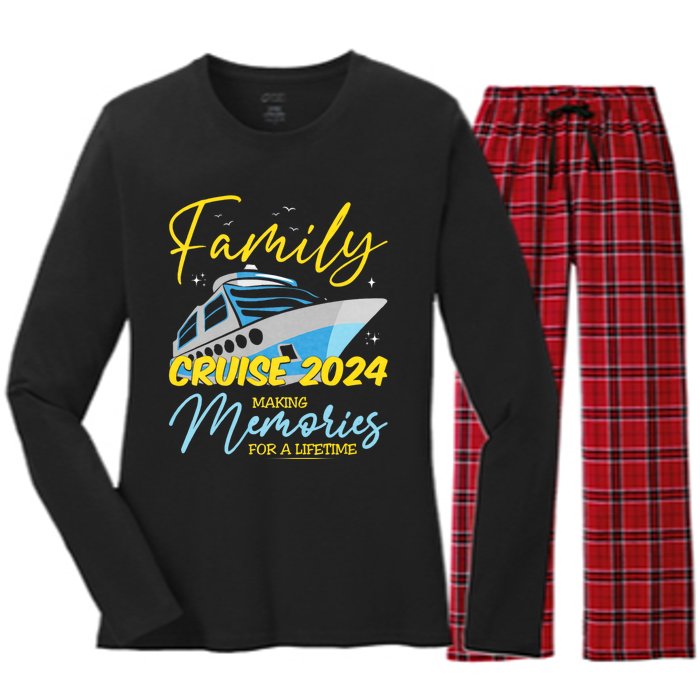 Family Cruise 2024 Sailing Cruising Vacation 2024 Family Vacation Women's Long Sleeve Flannel Pajama Set 