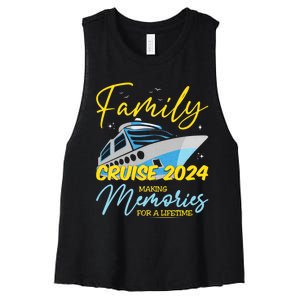 Family Cruise 2024 Sailing Cruising Vacation 2024 Family Vacation Women's Racerback Cropped Tank