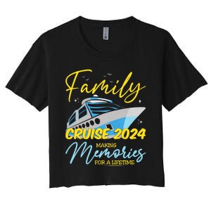 Family Cruise 2024 Sailing Cruising Vacation 2024 Family Vacation Women's Crop Top Tee