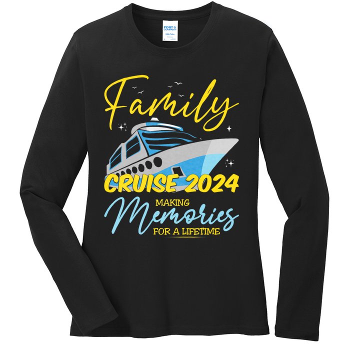 Family Cruise 2024 Sailing Cruising Vacation 2024 Family Vacation Ladies Long Sleeve Shirt