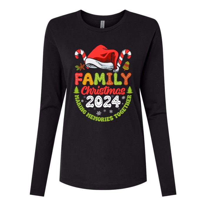 Family Christmas 2024 Matching Outfit Xmas Squad Santa Womens Cotton Relaxed Long Sleeve T-Shirt