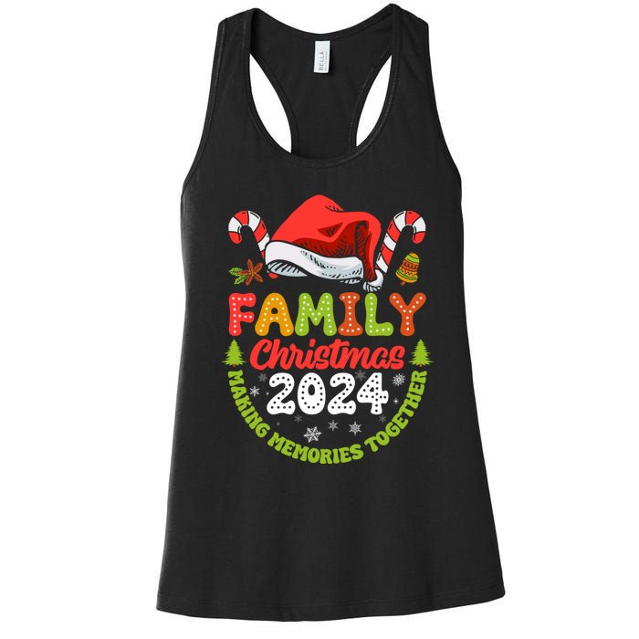 Family Christmas 2024 Matching Outfit Xmas Squad Santa Women's Racerback Tank