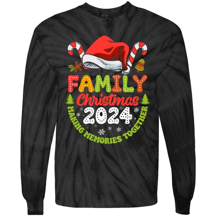 Family Christmas 2024 Matching Outfit Xmas Squad Santa Tie-Dye Long Sleeve Shirt