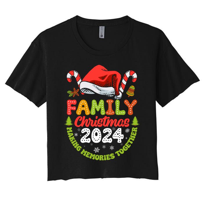 Family Christmas 2024 Matching Outfit Xmas Squad Santa Women's Crop Top Tee