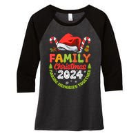 Family Christmas 2024 Matching Outfit Xmas Squad Santa Women's Tri-Blend 3/4-Sleeve Raglan Shirt