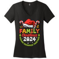 Family Christmas 2024 Matching Outfit Xmas Squad Santa Women's V-Neck T-Shirt