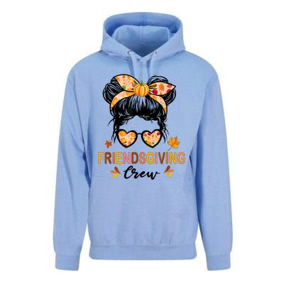 Friendsgiving Crew 2024 Thanksgiving Fall Autumn Messy Bun Unisex Surf Hoodie