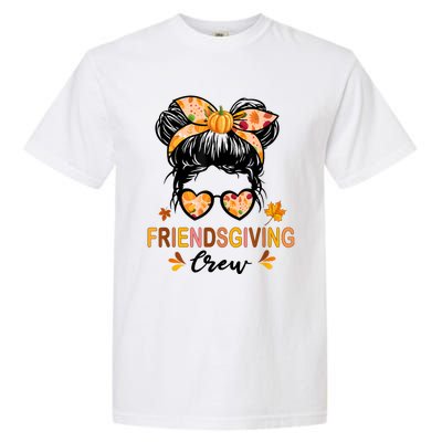 Friendsgiving Crew 2024 Thanksgiving Fall Autumn Messy Bun Garment-Dyed Heavyweight T-Shirt