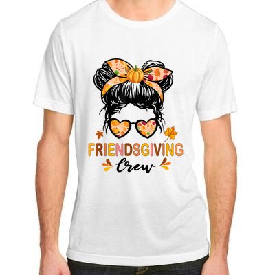 Friendsgiving Crew 2024 Thanksgiving Fall Autumn Messy Bun Adult ChromaSoft Performance T-Shirt