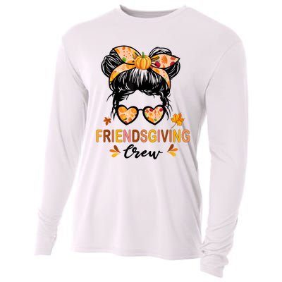 Friendsgiving Crew 2024 Thanksgiving Fall Autumn Messy Bun Cooling Performance Long Sleeve Crew