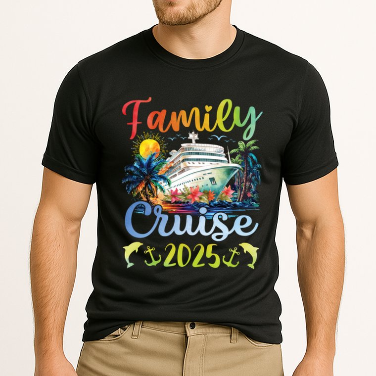 Family Cruise 2025 Family Matching Group Vacation Summer Cute Gift Cooling Performance Crew T-Shirt