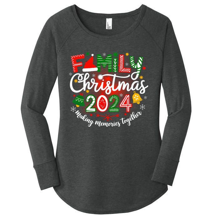 Family Christmas 2024 Matching Squad Santa Elf Funny Xmas Women's Perfect Tri Tunic Long Sleeve Shirt