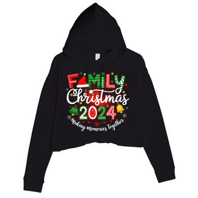 Family Christmas 2024 Matching Squad Santa Elf Funny Xmas Crop Fleece Hoodie