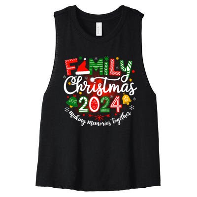 Family Christmas 2024 Matching Squad Santa Elf Funny Xmas Women's Racerback Cropped Tank