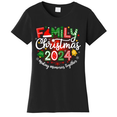 Family Christmas 2024 Matching Squad Santa Elf Funny Xmas Women's T-Shirt