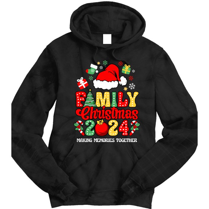 Family Christmas 2024 Matching Squad Santa Funny Xmas Tie Dye Hoodie