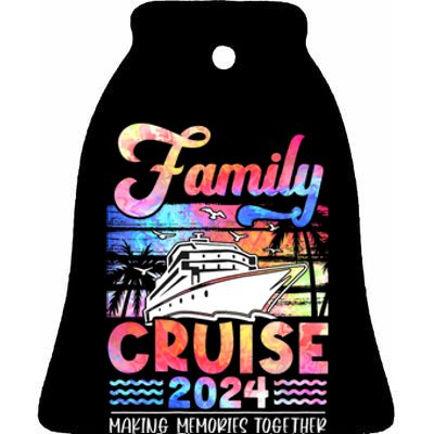 Family Cruise 2024 Cruising Ship Summer Vacation Travel Ceramic Bell Ornament