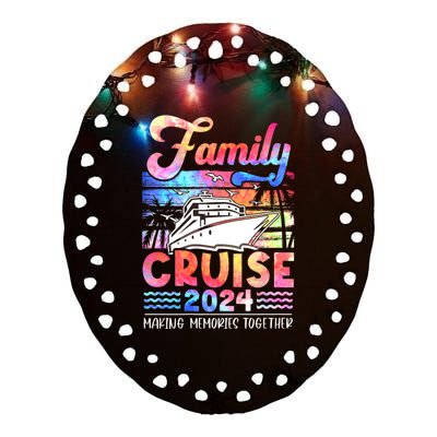 Family Cruise 2024 Cruising Ship Summer Vacation Travel Ceramic Oval Ornament