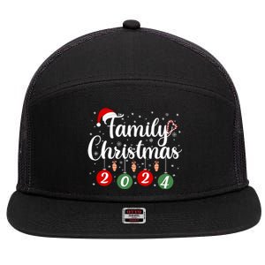 Family Christmas 2024 Matching Group 7 Panel Mesh Trucker Snapback Hat