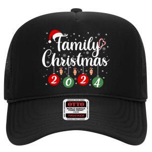 Family Christmas 2024 Matching Group High Crown Mesh Back Trucker Hat