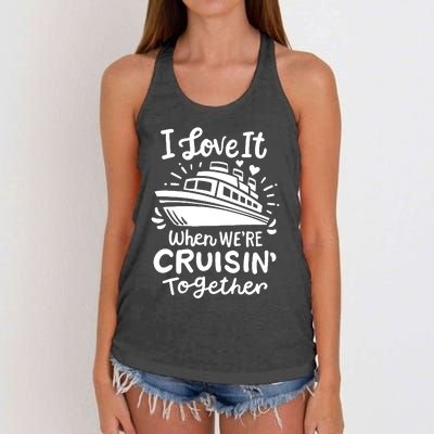 Family Cruise 2024 I Love It When WeRe Cruisin Together Women's Knotted Racerback Tank