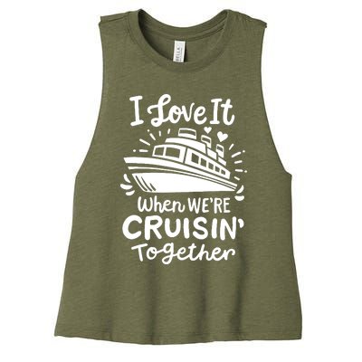 Family Cruise 2024 I Love It When WeRe Cruisin Together Women's Racerback Cropped Tank