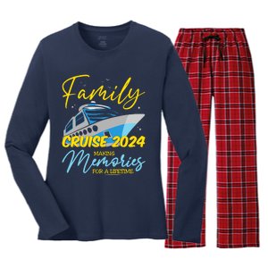 Family Cruise 2024 Sailing Cruising Vacation 2024 Women's Long Sleeve Flannel Pajama Set 