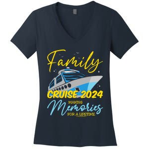 Family Cruise 2024 Sailing Cruising Vacation 2024 Women's V-Neck T-Shirt