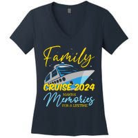 Family Cruise 2024 Sailing Cruising Vacation 2024 Women's V-Neck T-Shirt