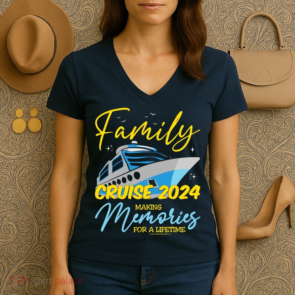 Family Cruise 2024 Sailing Cruising Vacation 2024 Women's V-Neck T-Shirt