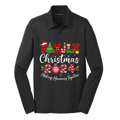 Family Christmas 2024 Making Memories Together Matching Family Silk Touch Performance Long Sleeve Polo