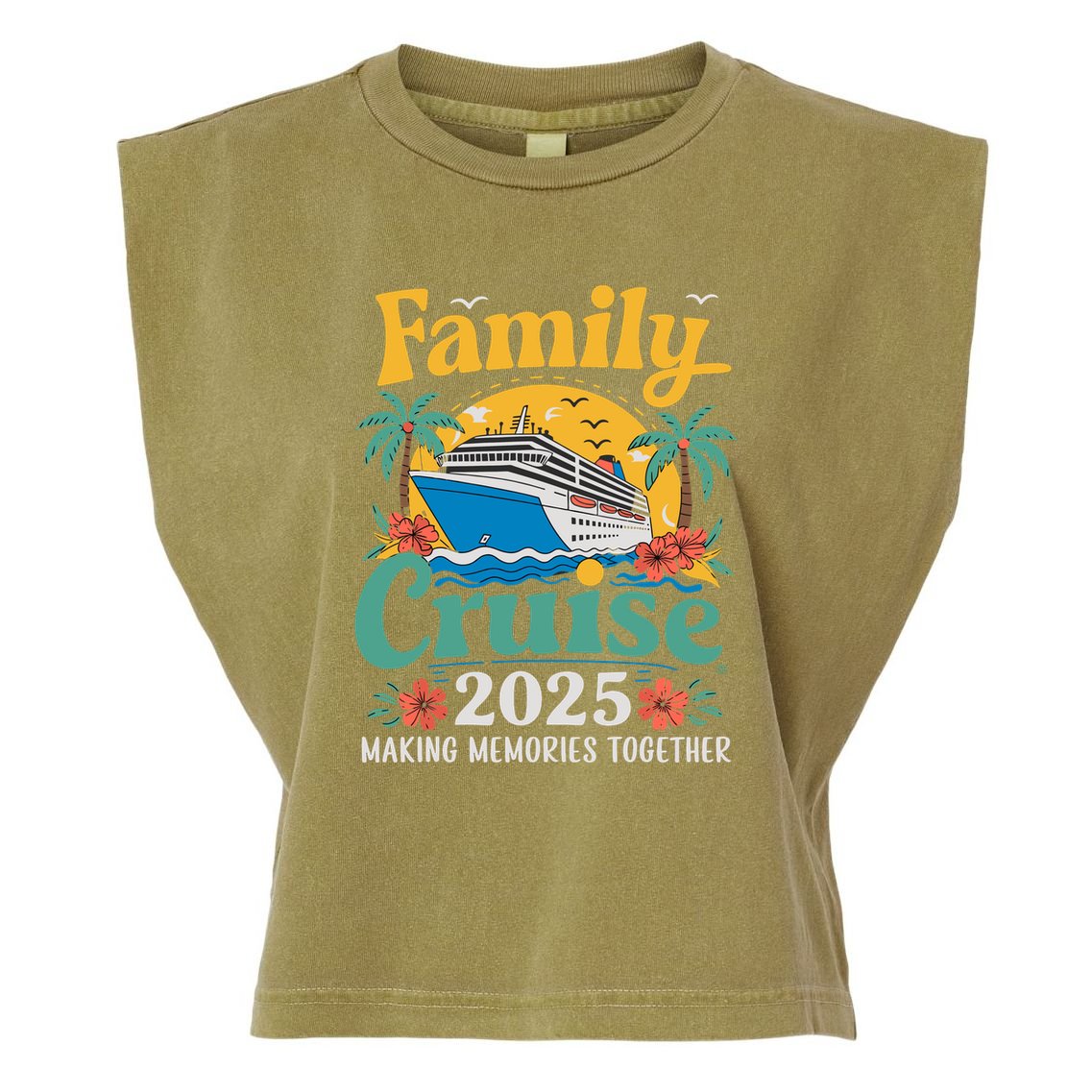 Family Cruise 2025 Vacation Trip Family Matching Cruise Ship Garment-Dyed Women's Muscle Tee