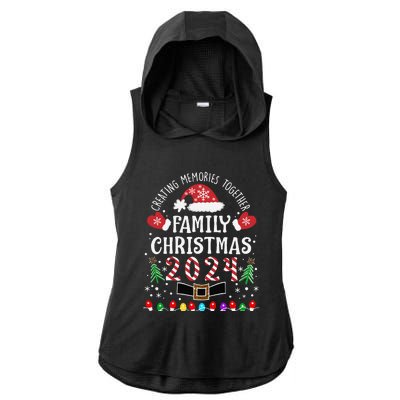 Family Christmas 2024 Creating Memories Together Ladies PosiCharge Tri-Blend Wicking Draft Hoodie Tank