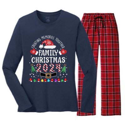 Family Christmas 2024 Creating Memories Together Women's Long Sleeve Flannel Pajama Set 