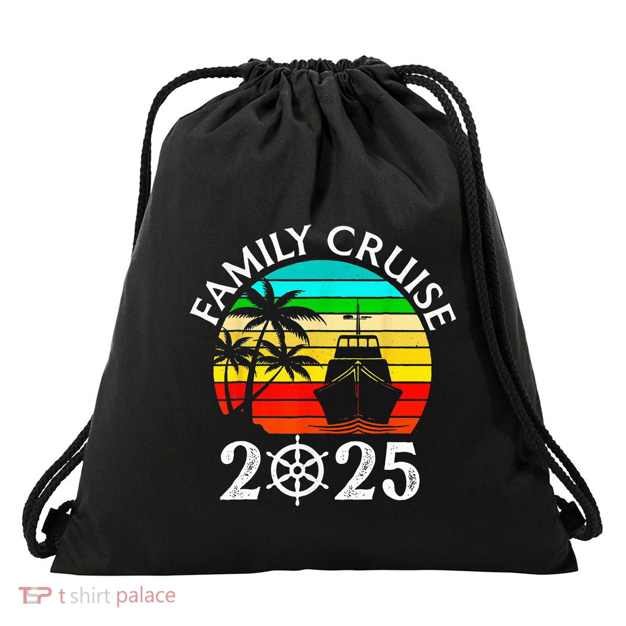 Family Cruise 2025 Vacation Trip Cruising Family Matching Drawstring Bag