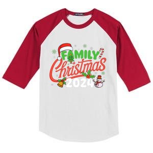 Family Christmas 2024 Xmas Christmas Squad Kids Colorblock Raglan Jersey