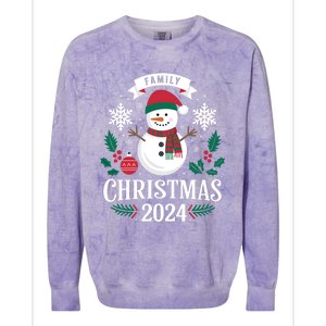 Family Christmas 2024 Snow Holiday Gathering Snowflakes Gift Colorblast Crewneck Sweatshirt