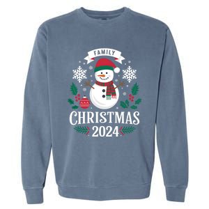 Family Christmas 2024 Snow Holiday Gathering Snowflakes Gift Garment-Dyed Sweatshirt