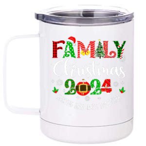 Family Christmas 2024 Matching Outfit Xmas Squad Santa Group 12 oz Stainless Steel Tumbler Cup