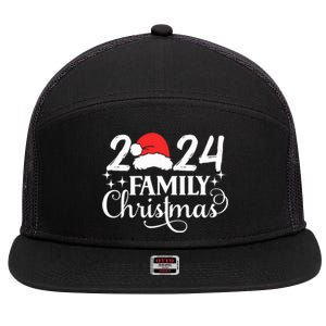 Family Christmas 2024 Matching Outfit Xmas Squad Santa Group 7 Panel Mesh Trucker Snapback Hat