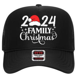 Family Christmas 2024 Matching Outfit Xmas Squad Santa Group High Crown Mesh Back Trucker Hat