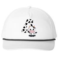 Farm Cow 4th Birthday 4 Year Old Birthday Party Snapback Five-Panel Rope Hat