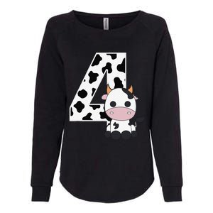 Farm Cow 4th Birthday 4 Year Old Birthday Party Womens California Wash Sweatshirt