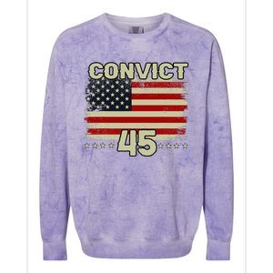 Funny Convict 45 No One Is Above The Law American Us Flag Colorblast Crewneck Sweatshirt