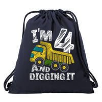 Four Construction 4th Birthday Gifts Fourth Boy 4 Years Old Drawstring Bag