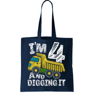 Four Construction 4th Birthday Gifts Fourth Boy 4 Years Old Tote Bag