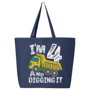 Four Construction 4th Birthday Gifts Fourth Boy 4 Years Old 25L Jumbo Tote